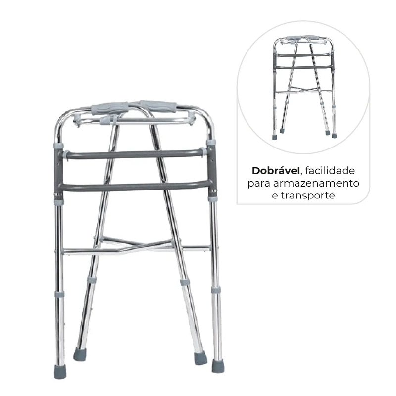 Andador de Alumínio Fixo Móvel e Articulado 3 em 1 D10 - Dellamed - Imagem 9