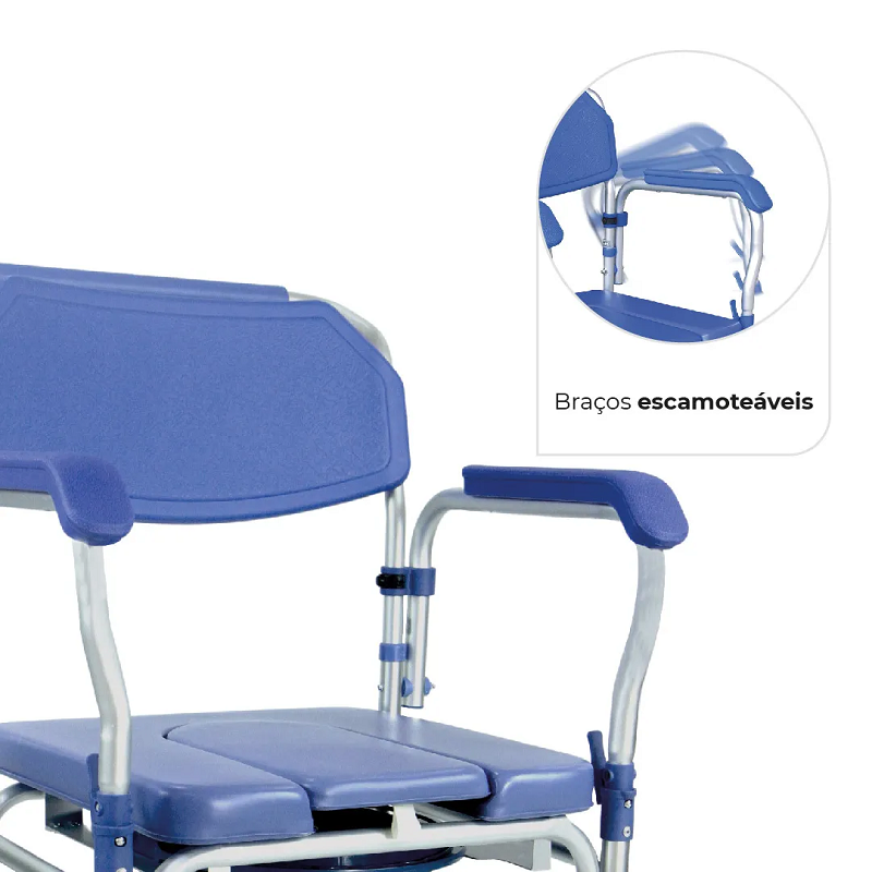 Cadeira de Banho Obeso Dobrável em Alumínio até 150 Kg D60 - Dellamed - Imagem 2