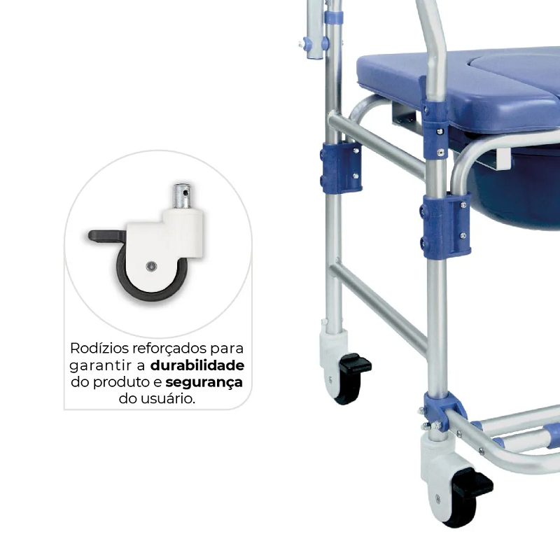 Cadeira de Banho Obeso Dobrável em Alumínio até 150 Kg D60 - Dellamed - Imagem 4