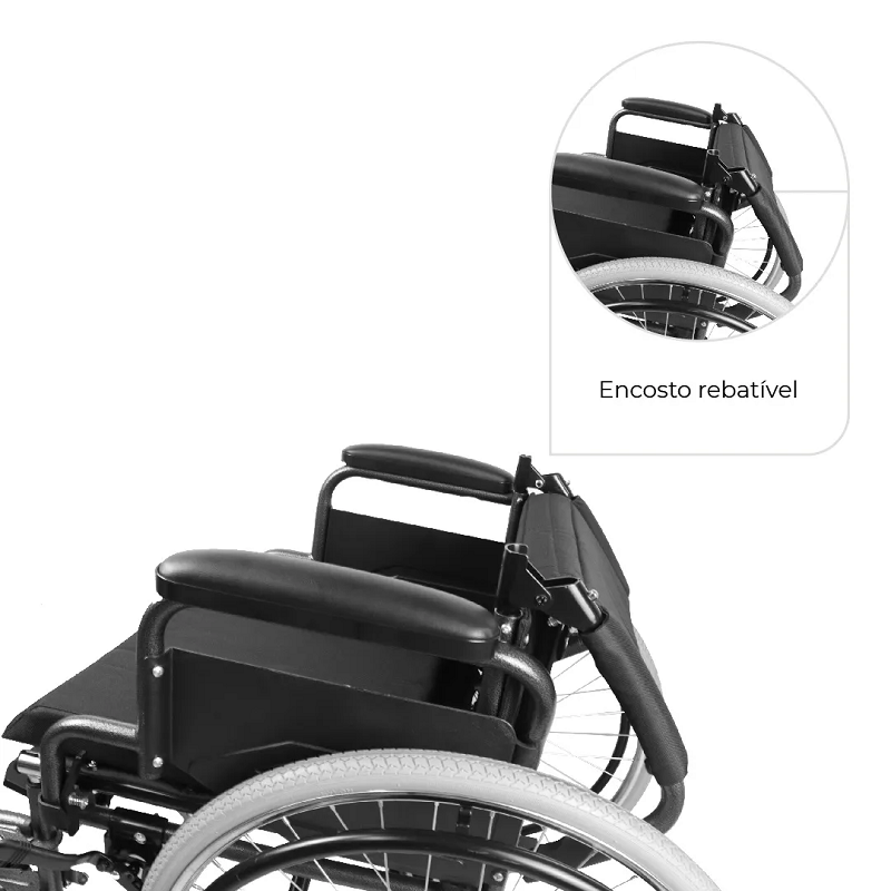 Cadeira de Rodas Manual em Aço Dobrável até 120 Kg D400 - Dellamed - Imagem 2