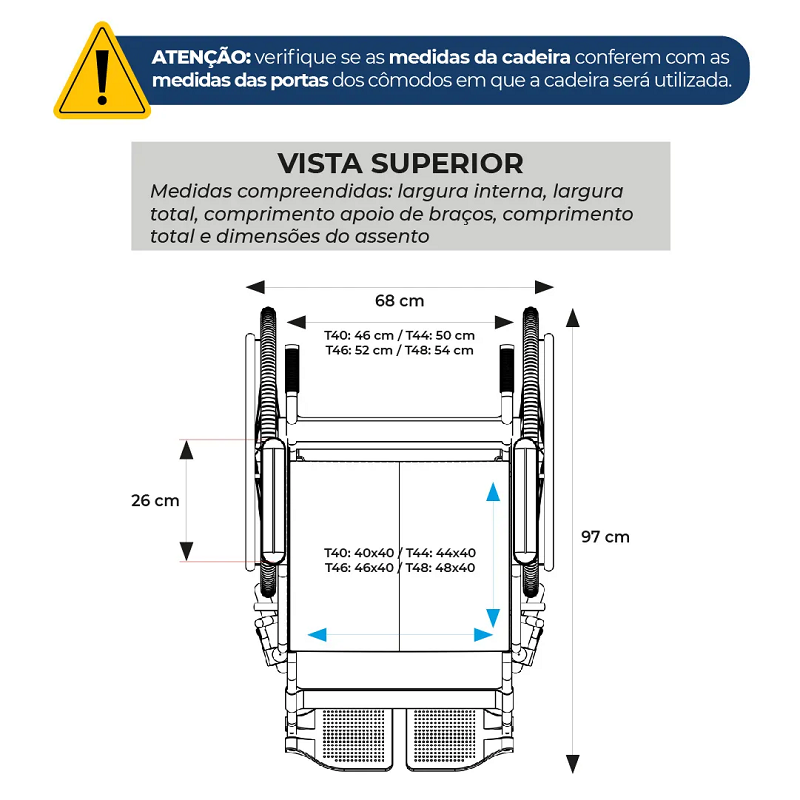 Cadeira de Rodas Manual em Aço Dobrável até 120 Kg D400 - Dellamed - Imagem 10