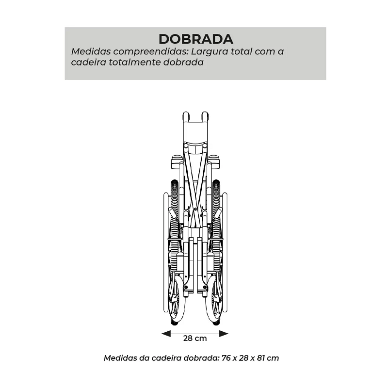 Cadeira de Rodas Manual em Aço Dobrável até 120 Kg D400 - Dellamed - Imagem 11