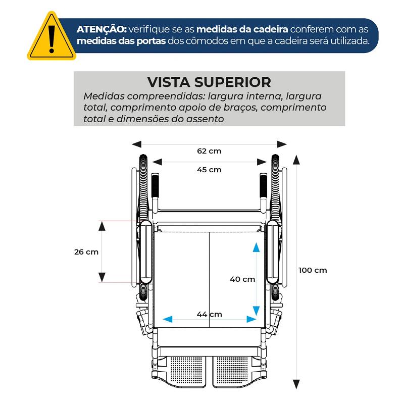Cadeira de Rodas Manual Dobrável em Aço até 100 Kg D100 - Dellamed - Imagem 8
