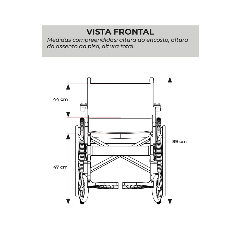 Cadeira de Rodas Manual Dobrável em Aço até 100 Kg D100 - Dellamed - Imagem 7