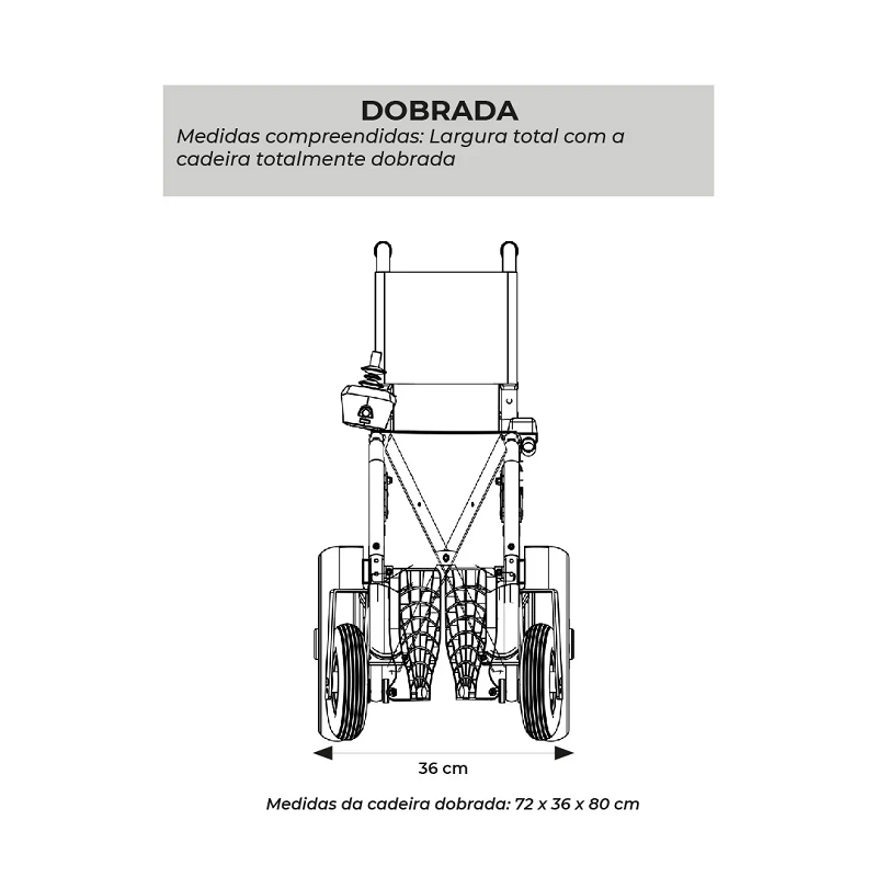 Cadeira de Rodas Motorizada em Alumínio Dobrável até 120 Kg D1000 - Dellamed - Imagem 9