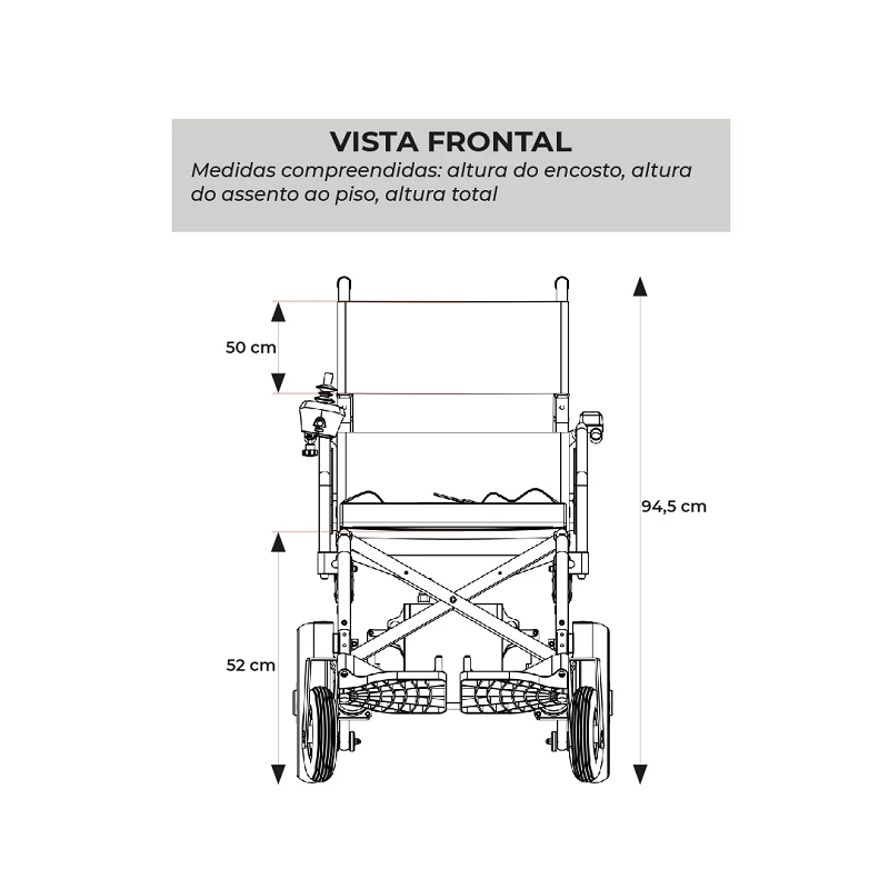 Cadeira de Rodas Motorizada em Alumínio Dobrável até 120 Kg D1000 - Dellamed - Imagem 7