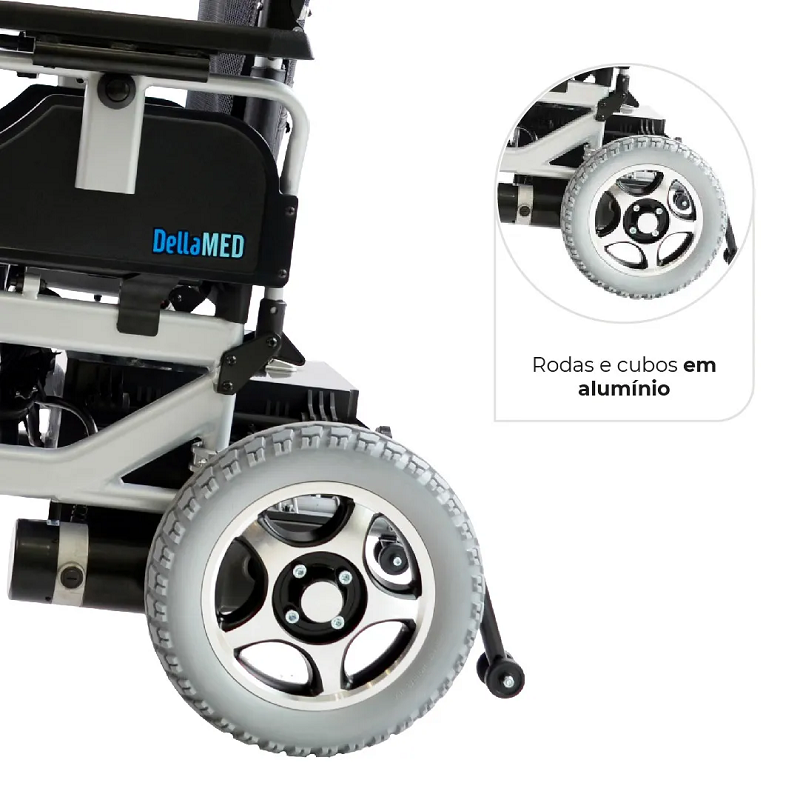 Cadeira de Rodas Motorizada em Alumínio Dobrável até 120 Kg D1000 - Dellamed - Imagem 3