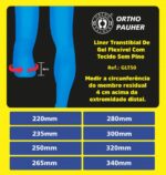 Liner Transtibial Sem Conexão Em Gel GLT50 Ortho Pauher - Imagem 3