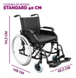 Cadeira De Rodas Manual Dobrável Em Aço Standard Até 125Kg - Hidrolight - Imagem 5