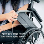 Cadeira De Rodas Manual Dobrável Em Aço Basic Até 125Kg - Hidrolight - Imagem 5